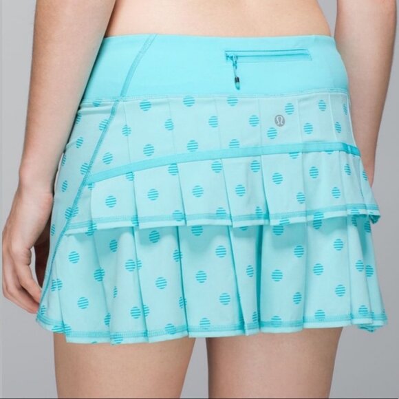 NWT Lululemon Pace Setter Skirt‎ Stripe Dot Printed Angel Blue Tennis Skort 10 - Picture 15 of 15
